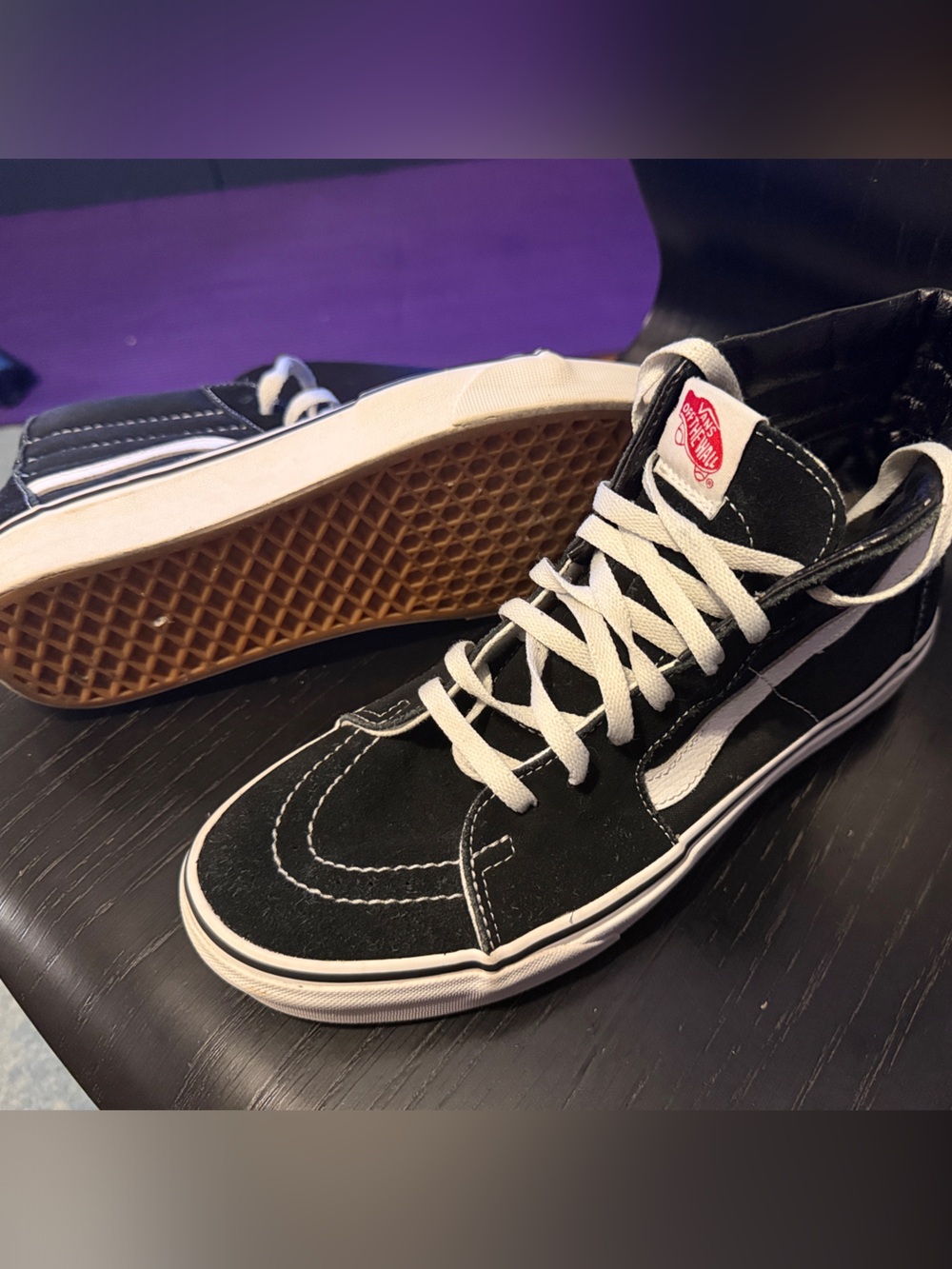 Vans Black & White Sk8-Hi Classic High-Top Sneakers